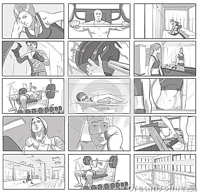 Sport storyboards Stock Photo