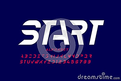 Sport style font Vector Illustration