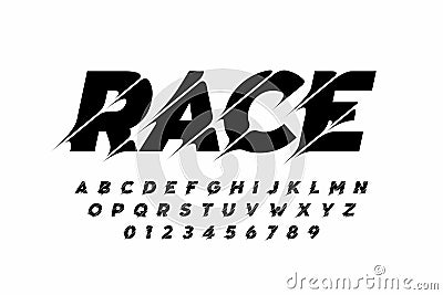 Sport style modern font Vector Illustration