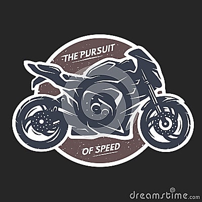 Sport superbike motorcycle emblem. Vector Illustration