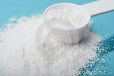 Sport supplement, creatine, hmb, bcaa, amino acid or vitamin. Stock Photo