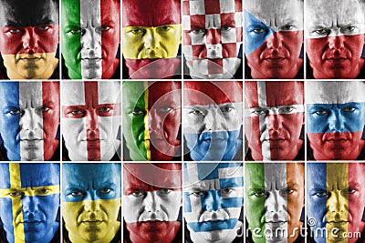 Sport supporter collage Stock Photo