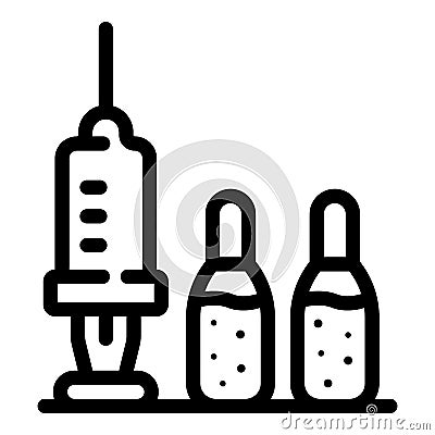 Sport syringe ampules icon, outline style Vector Illustration