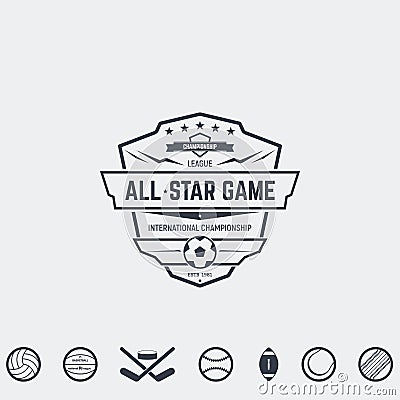 Sport team emblems Vector Illustration