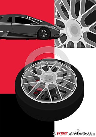 Sport Tire Poster Vector Illustration