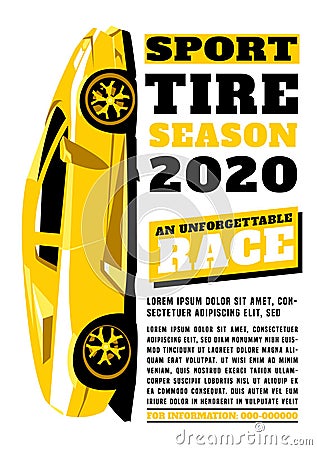 Sport Tire Poster Vector Illustration