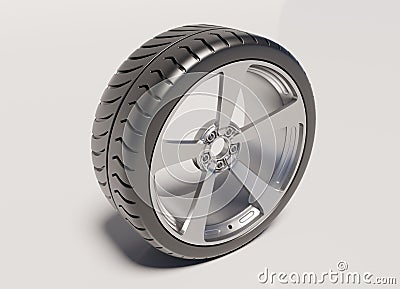Sport tire with rim wheel modern style scene Stock Photo