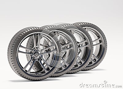 Sport tire tyre with a car black rim scene Stock Photo