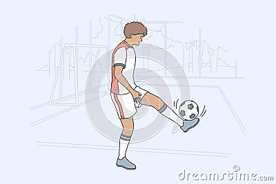 Sport, training, game, football, activity concept Vector Illustration