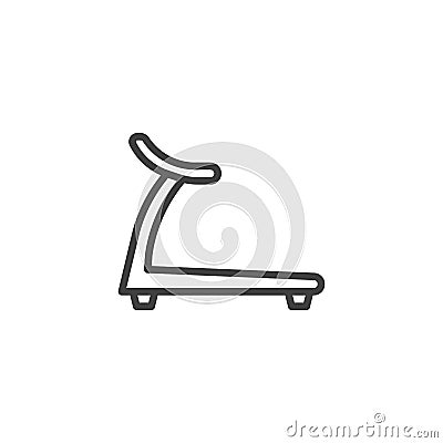 Sport treadmill line icon Cartoon Illustration