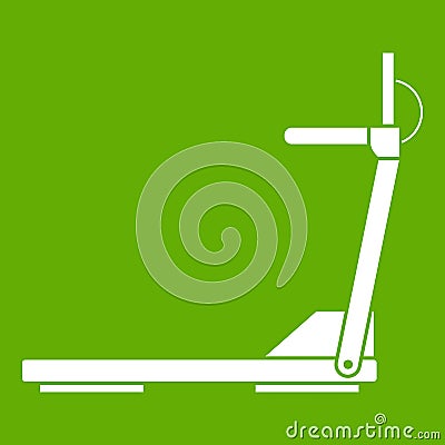 Sport treadmill running road equipment icon green Vector Illustration