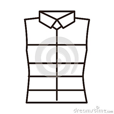 Sport vest mens clothing line icon white background Vector Illustration