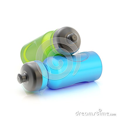 Sport water bottle composition Stock Photo