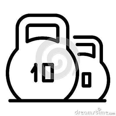 Sport weights icon, outline style Stock Photo