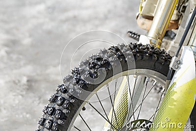 Sport wheel with spikes from the motorcycle Stock Photo