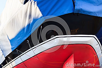 Sport yacht stern close-up view Stock Photo