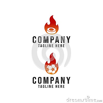 Sportbadge image ball flame badge vector image Vector Illustration