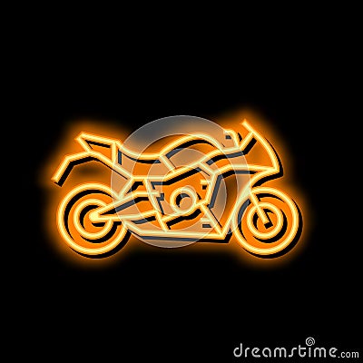 sportbike motorcycle neon glow icon illustration Vector Illustration