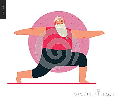 Sporting Santa - yoga Vector Illustration