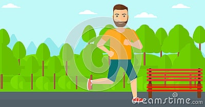 Sportive man jogging. Vector Illustration
