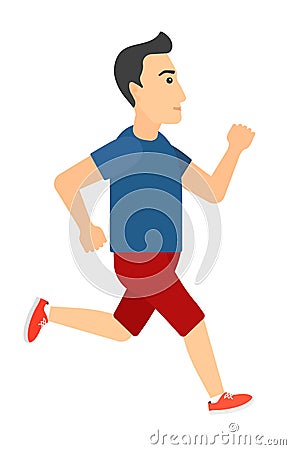 Sportive man jogging Vector Illustration