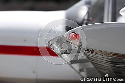 Sports airplane wing position light Stock Photo