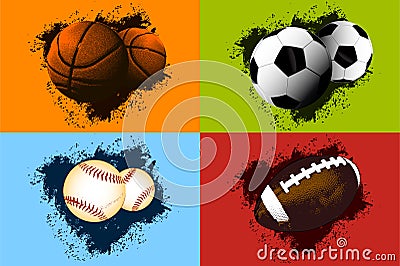Sports Ball Background Vector Illustration