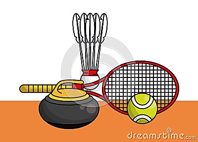 Sports balls equipment collection card Vector Illustration