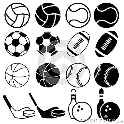 Sports Balls icons. Stock Photo