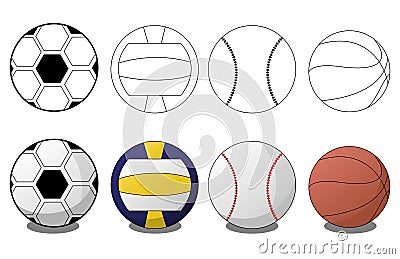 Sports Balls Vector Illustration