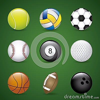 Sports balls Vector Illustration