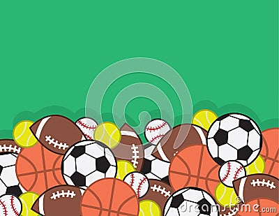 Sports Balls Pile Vector Illustration