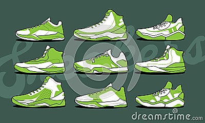 Sports basketball shoes design vector template Vector Illustration