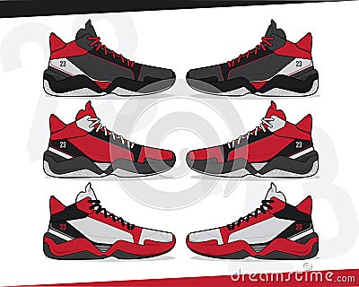 Sports basketball shoes design vector template Vector Illustration