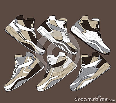 Sports basketball shoes design vector template Vector Illustration