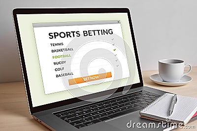 Sports betting concept on modern laptop computer screen Stock Photo