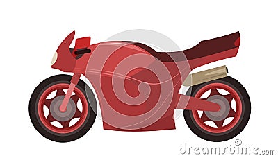 Sports Bike cartoon. The illustration is isolated on a white background. Side view. Cool motorcycle. Vector Vector Illustration