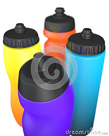 Sports Bottle Set 3d Models Stock Photo