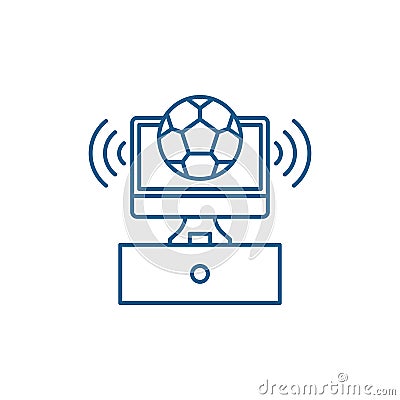 Sports broadcast line icon concept. Sports broadcast flat vector symbol, sign, outline illustration. Vector Illustration