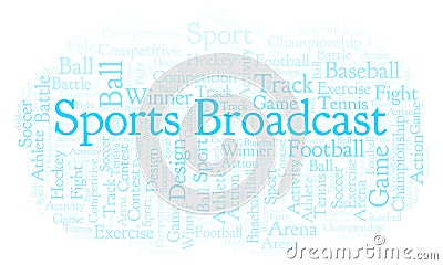 Sports Broadcast word cloud. Stock Photo