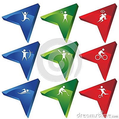 Sports Button - Arrowhead Vector Illustration