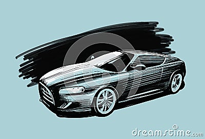 Sports car. Vehicle sketch vector illustration Vector Illustration