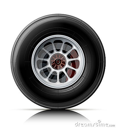 Sports car wheel Vector Illustration