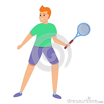 Sports child icon, cartoon style Vector Illustration
