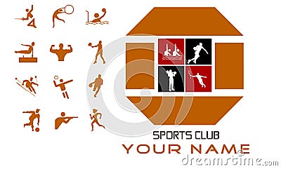 Sports club concept design and bonus Vector Illustration