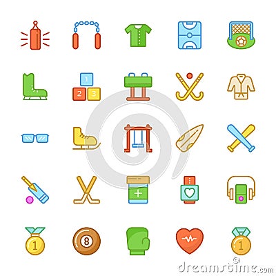 Sports Colored Vector Icons 5 Stock Photo