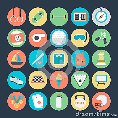 Sports Colored Vector Icons 2 Stock Photo