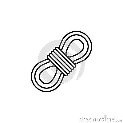 sports and competition, climb, rope, climbing line icon on white background Stock Photo