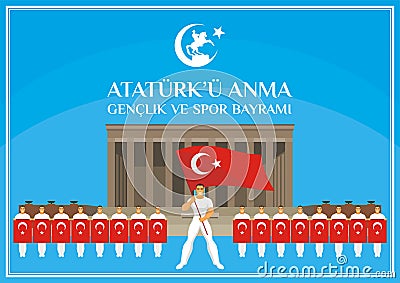 Sports day of Turkey banner Vector Illustration