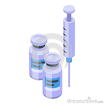 Sports doctor injection icon isometric vector. Sport health Stock Photo
